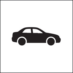 Fototapeta premium Black silhouette of car in simple vector style