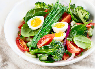Fresh vegetables  salad with eggs
