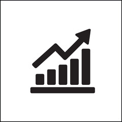 Minimalist black chart icon in flat vector silhouette style