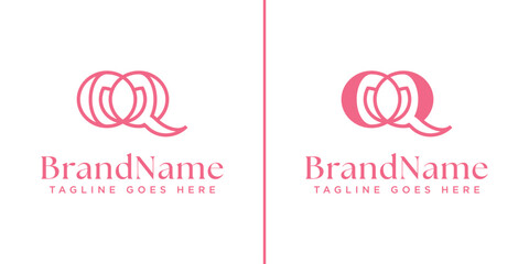 Letters OQ Flower Monogram Logo, suitable for any business with OQ or QO initials