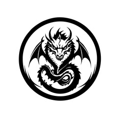 Dragon Logo Design, Chinese belief legend animal illustration