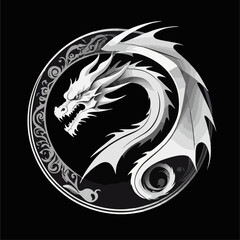Dragon Logo Design, Chinese belief legend animal illustration