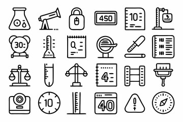 Fototapeta premium High quality single line icon depicting measurement tools for precise measuring tasks