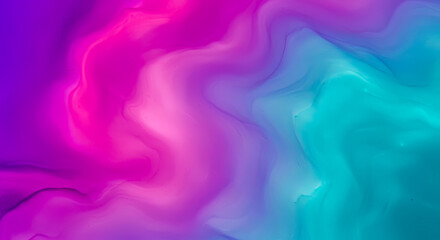Fototapeta premium Abstract Fluid Art Pink Purple Teal Swirls Background Texture Design Modern Wallpaper Gradient Vibrant Colors Creative Digital Painting