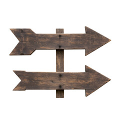 Rustic Wooden Arrow Signpost transparent background