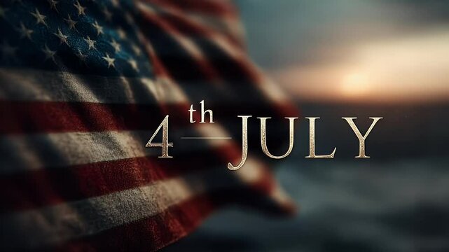 American flag fourth of july sunset