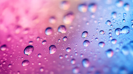Close-up of Water Droplets with Gradient Background