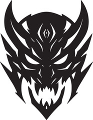 Obraz premium Intricate Black and White Demon Mask Illustration for Esports an