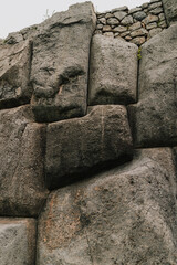Detailed view of ancient Inca stone masonry from a historic structure in Cusco 7, Peru