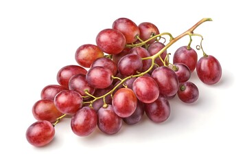 Fototapeta premium Fresh red grapes bunch isolated on white background