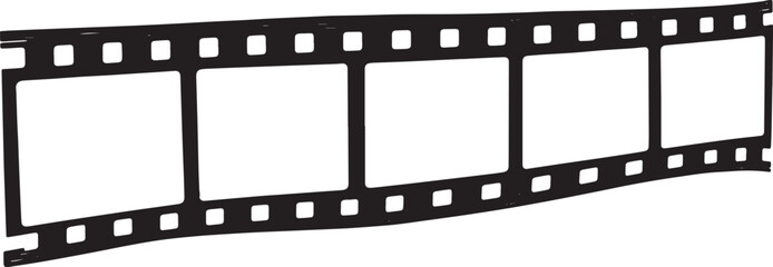 Fototapeta premium Vintage film strip illustration with a woodcut drawing style, in