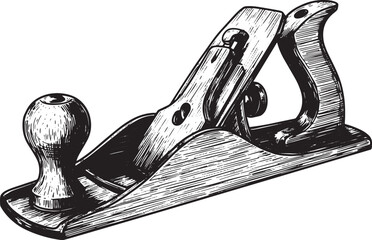 Detailed woodcut illustration of a jack plane tool for woodworki