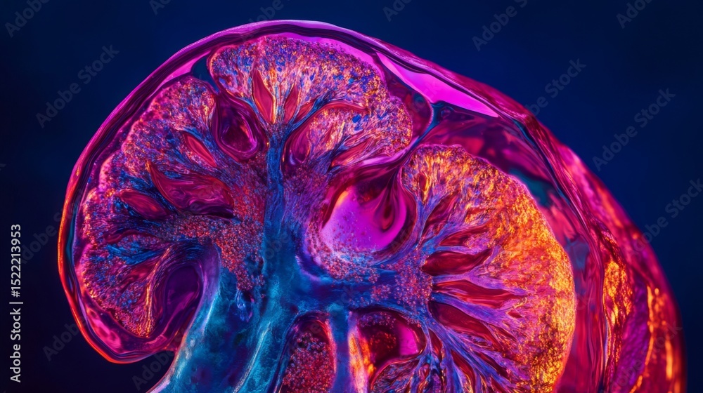 Wall mural a vibrant and colorful depiction of neural structures. this image captures the essence of artificial