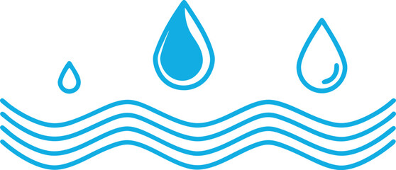 water drops blue sea ocean waves stencil liquid eps.