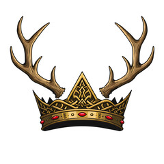 Antler Crown Regal Symbol of Power and Nature transparent background