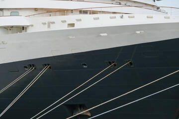 Classic ocean liner cruiseship cruise ship Elizabeth in port of Busan Pusan, South K with...