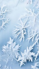 an AI Image Generator, Intricate Frost Patterns on a Frozen Surface
