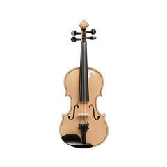 Fototapeta premium Vintage wooden violin with intricate carvings and a rich brown finish isolated on a transparent background 