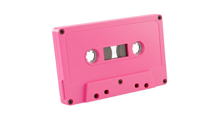 Fototapeta premium 3d Cassette Tape in Pink with Music Audio Vintage on Transparent