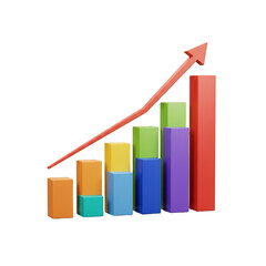 3d Chart Graph Arrow Showing Business Success Growth Increase