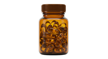 3d Illustration Of Capsules In Bottle With Transparent Background