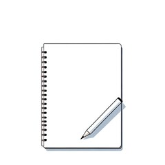 Naklejka premium Classic Writing Notebook with Pencil Graphic