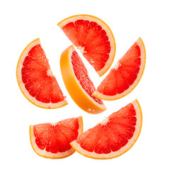 Grapefruit Slices in Motion A Vibrant Citrus Composition transparent background