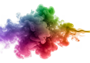 Abstract Illustration of Multicolor Smoke isolated on Transparent Background