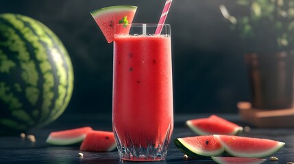 Refreshing watermelon smoothie recipe summer drink healthy fruit juice beverage