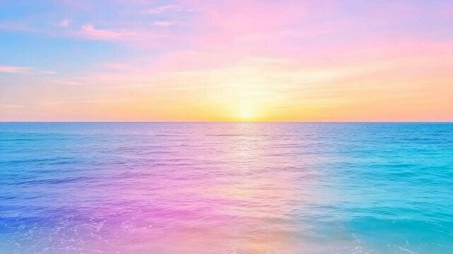 Pastel Sunset Over Serene Ocean