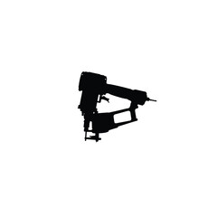 Roofing Nailer Silhouette on White Background – Modern Construction Tool Vector