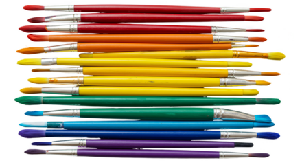 Colorful Rainbow Paintbrushes Art Spectrum Creative Tools PNG Transparent