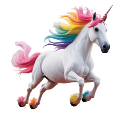 Rainbow-Maned Unicorn in Motion