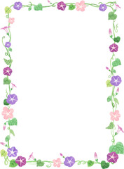 Fototapeta premium 나팔꽃 수채화 사각 프레임