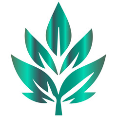 A sleek and stylish minimalist geometric leaf design on a background