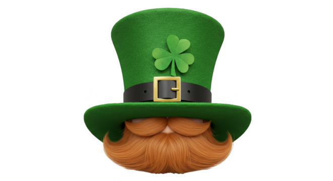 Illustration Leprechaun Face with Green Hat and Beard for St Patricks Day