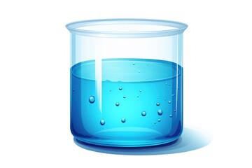 Oval beaker glass white background biotechnology.