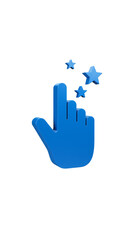 Fototapeta premium Illustration Of Blue Hand Cursor With Stars On Transparent Background 3D