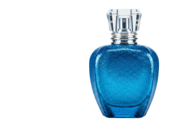 Illustration Blue Glitter Perfume Bottle Transparent Background