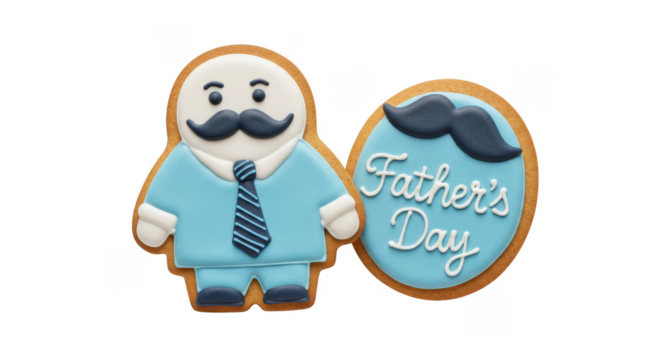 Illustration Iced Fathers Day Cookies Celebration with Transparent Background