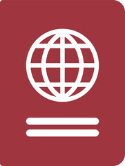 赤のパスポートのアイコンイラスト