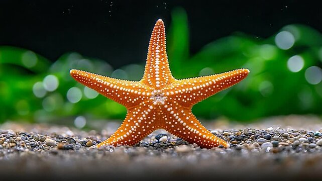 Orange Starfish in Aquarium