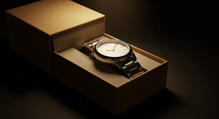 Elegant Minimalist Wristwatch in Gift Box  A Classic Timepiece