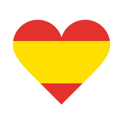 Spain flag heart icon. Country love symbol.