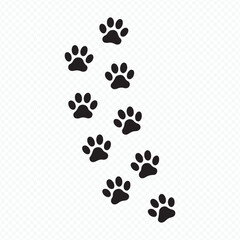 Fototapeta premium Animal footprint vector isolated simple style