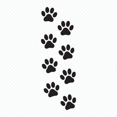 Pet paw prints vector icon illustration