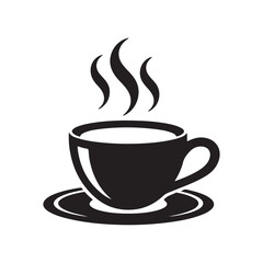 Black coffee mug silhouette vector isolated