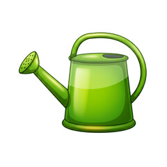 Illustration Of Green Watering Can Garden Equipment On Transparent Background