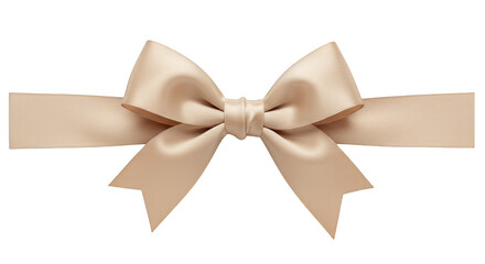 Fototapeta premium Illustration Of A Beige Ribbon Bow For Celebration Decoration On Transparent Background