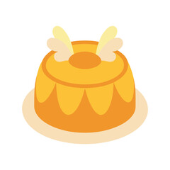 Cartoon pudding vector illustration delicious dessert food sweet treat simple design